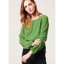 Zapa - Rechte blouse met boothals - 44 Maat - Groen