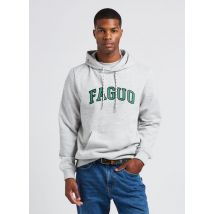 Faguo - Regular-fit - katoenen sweater met capuchon en borduursel - L Maat - Grijs