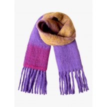 Frnch - Gestreepte sjaal met franjes - Een Maat - Paars