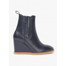 Anthology Paris - Leren enkellaarsjes met sleehak - 36 Maat - Blauw