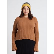 Gina Tricot - Trui met ronde hals katoenblend - 2XL Maat - Bruin