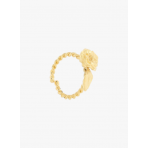 Victoire Studio - Verstellbarer ring aus vergoldetem messing mit kleinem rosenmotiv - Einheitsgröße - Golden