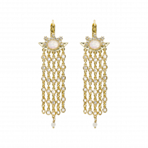 Hipanema - Boucles d'oreilles pendantes en laiton - Taille Unique - Blanc