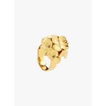 Victoire Studio - Bolvormige - verstelbare ring met hortensiamotief - Een Maat - Goudkleurige