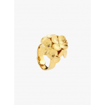 Victoire Studio - Anillo ajustable con forma de cúpula y motivo de hortensias - Talla única - Dorado