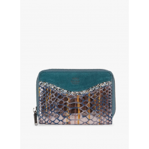 Mila Louise - Compacte - leren portefeuille - Een Maat - Blauw