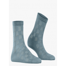 Falke - Halflange sokken met ajourmotiefje - 39/42 Maat - Blauw