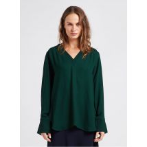 Closed - Soepelvallende - wijde blouse met v-hals - M Maat - Groen