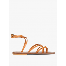 K Jacques - Platte - leren sandalen - 39 Maat - Oranje
