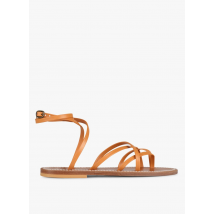 K Jacques - Platte - leren sandalen - 40 Maat - Oranje