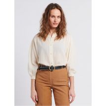 Sessun - Blouse met ronde hals van jacquard - M Maat - Beige