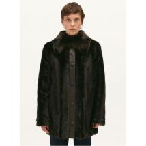 Claudie Pierlot - Jas met klassieke kraag van imitatiebont - 34 Maat - Bruin