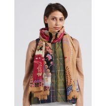 Storiatipic - Wollen sjaal met print - Een Maat - Beige