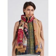 Storiatipic - Wollen sjaal met print - Een Maat - Beige