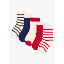 Petit Bateau - Pack de 5 pares de calcetines de mezcla de algodón con rayas - Talla 23/26 - Multicolor