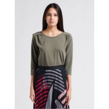 One Step - Top de cuello redondo con hombreras - Talla L - Verde