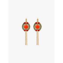 Satellite Paris - Boucles d'oreilles pendantes cristaux - Taille Unique - Vert