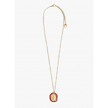 Palas - Collier avec pendentif en acier inoxydable - Taille Unique - Rouge