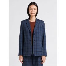 Nice Things - Geruite blazer met klassieke kraag - 38 Maat - Blauw