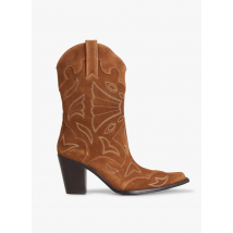 Free Lance - Botas western de piel aterciopelada - Talla 38 - Marrón