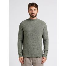 Ikks - Rechte - gebreide trui met opstaande kraag materiaalblend - M Maat - Groen