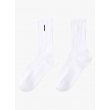 Sandro - Chaussettes hautes brodées - Taille Unique - Blanc