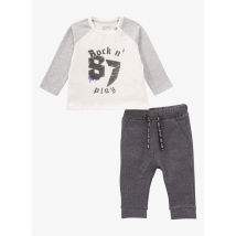 Ikks Junior - Conjunto de camiseta y jogger de algodón - Talla 18M - Gris