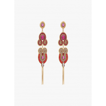 Satellite Paris - Boucles d'oreilles pendantes cristaux - Taille Unique - Rose