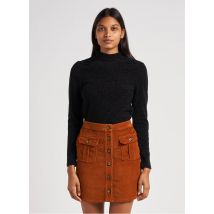 Petite Mendigote - Top met opstaande kraag en pailletten - M Maat - Zwart