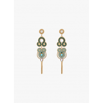 Satellite Paris - Boucles d'oreilles pendantes cristaux - Taille Unique - Bleu