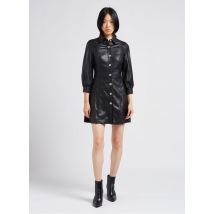 Liu Jo - Kurzes kleid in leder-optik mit zierknöpfen - Größe 40 - Schwarz