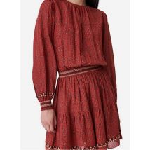 Vanessa Bruno - Kurzkleid mit rundhalsausschnitt und print - Größe 40 - Rot