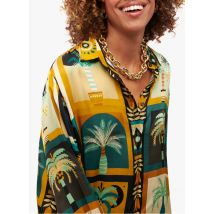 Wild - Camisa vaporosa estampada con cuello clásico - Talla 1 - Negro