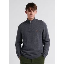 Farah - Wollen trui met opstaande kraag - M Maat - Grijs