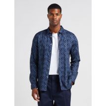 Paul Smith - Rechte blouse van biokatoen met klassieke kraag en print - XL Maat - Blauw