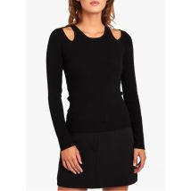 Kookai - Fijngebreide trui met boothals - 0 Maat - Zwart