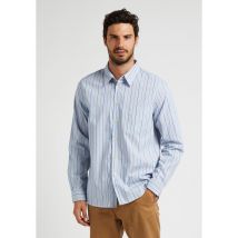 Paul Smith - Recht - katoen overhemd met strepen en italiaanse kraag - M Maat - Blauw