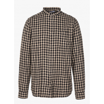 Knowledge Cotton Apparel - Chemise col classique à carreaux en coton bio - Taille L - Marron