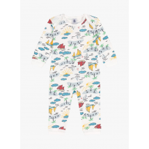 Petit Bateau - Pijama de algodón orgánico sin pies - Talla 36M - Blanco