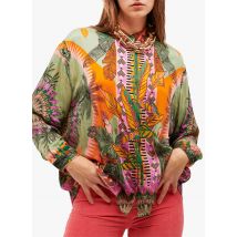 Wild - Blouse met klassieke kraag en print - 1 Maat - Paars