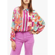 Wild - Blouse met klassieke kraag en print - 1 Maat - Paars