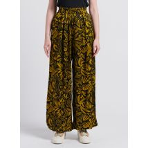 See U Soon - Wijde broek met exotische print - 40 Maat - Geel