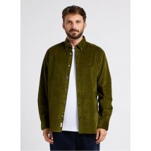 Tommy Hilfiger - Recht overhemd van velours uit katoenmix - XL Maat - Groen
