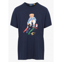 Polo Ralph Lauren - Tee-shirt col rond sérigraphié en coton - Taille M - Bleu