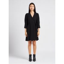 Vila - Vestido cruzado texturizado recto - Talla 38 - Negro