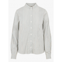 Cotelac - Gestreepte blouse met ronde hals katoenblend - 4 Maat - Bruin