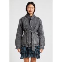Suncoo - Cazadora vaquera recta con mangas desmontables de algodón - Talla 0 - Plata