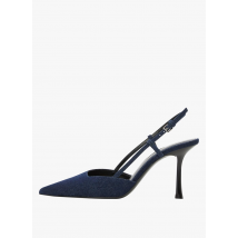 Mango - Pumps van spijkerstof met open hiel - 38 Maat - Blauw