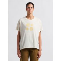 Swildens - Ruimvallend t-shirt met ronde hals en zeefdruk - L Maat - Wit