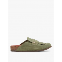 Momoni - Platte - leren slippers - 39 Maat - Groen